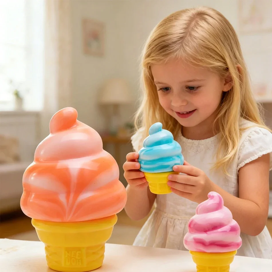 Hot Schylling Ice-Cream Sensory Toys Stress Relieving Blocks Pinching Relieving Puzzle Solving Venting Children Souvenir