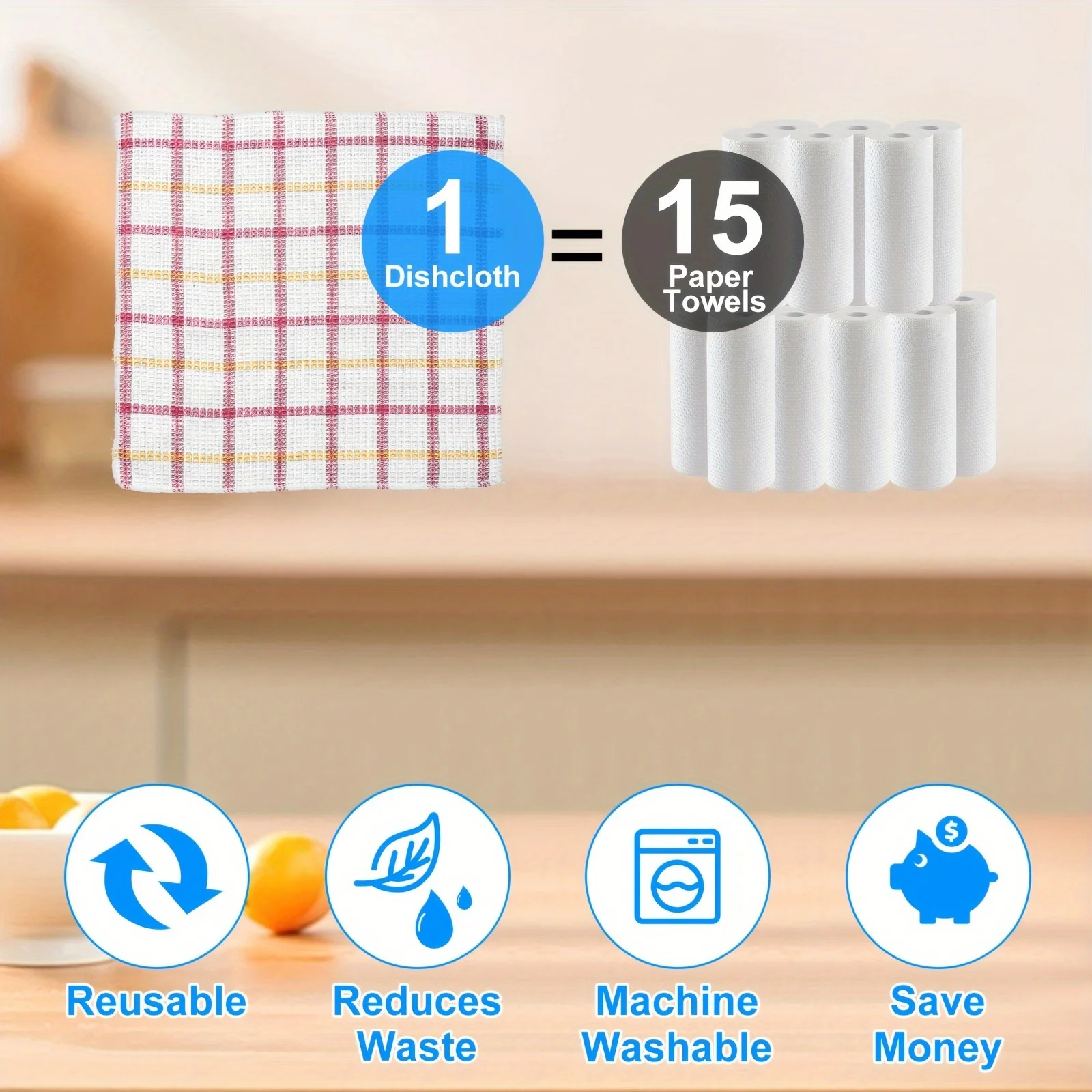 12Pc/Set Random Color Kitchen Dish Cloths, Soft Absorbent Dishwashing Towel