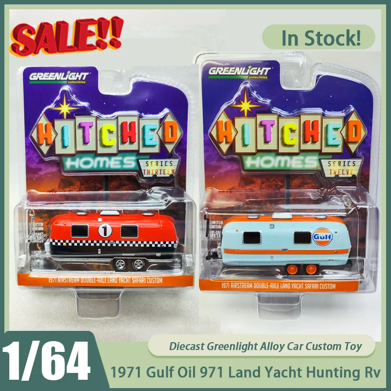 Новинка на складе Greenlight 1:64 1971, нефтяная земляная яхта Gulf, охотничий ветер, Rv-Fireone Racing #   1: модель миниатюрного сплава, литья под давлением на заказ