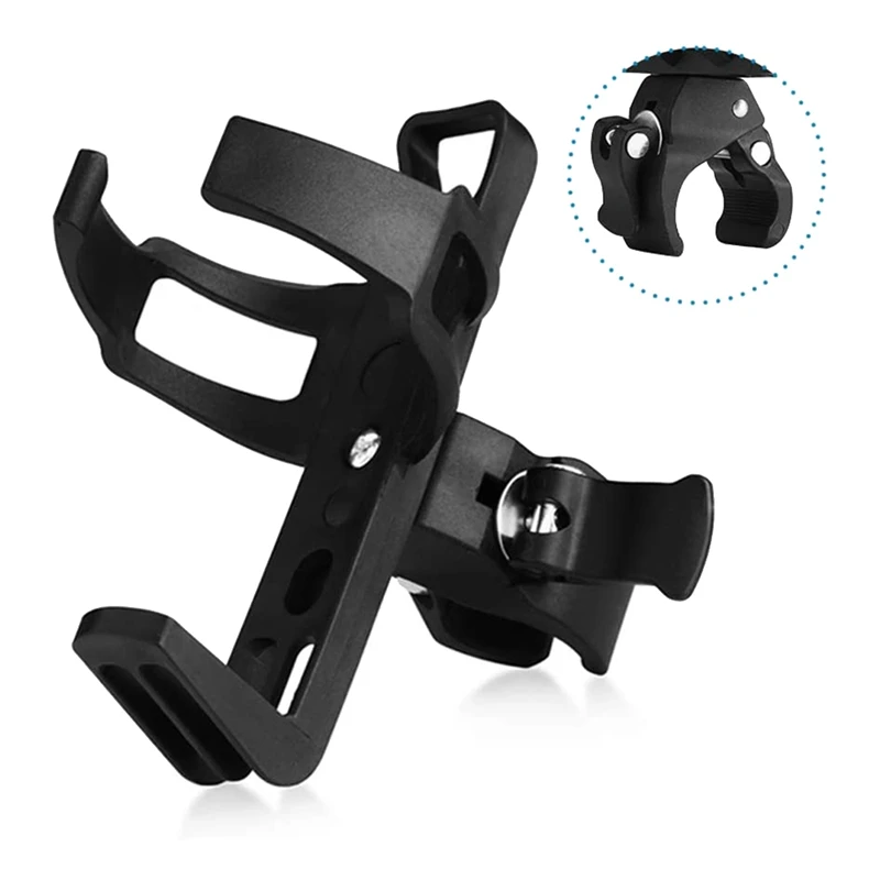 Portabotellas multifuncional para motocicleta, soporte negro para botella de agua, carrito de bebé y bicicleta
