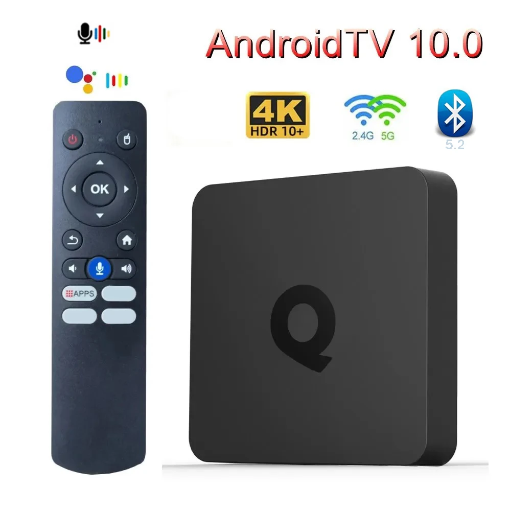 Q1 Smart TV Box Allwinner H313 2GB 16GB Android 10 Support Voice remote 4G 5G Dual Wifi6 BT5.2 HD 4K Android TV IPTV Set Top Box