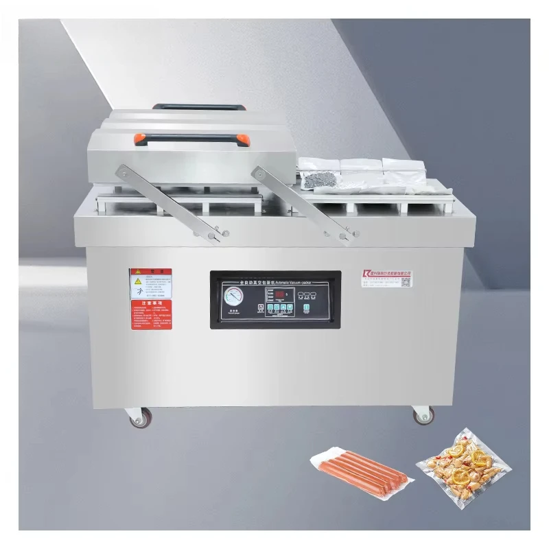 

DZ-400 Automatic Double Chamber Flat Vacuum Sealing Machine Large Plastic Bag Packaging Food Meat Compression Sealing Machine