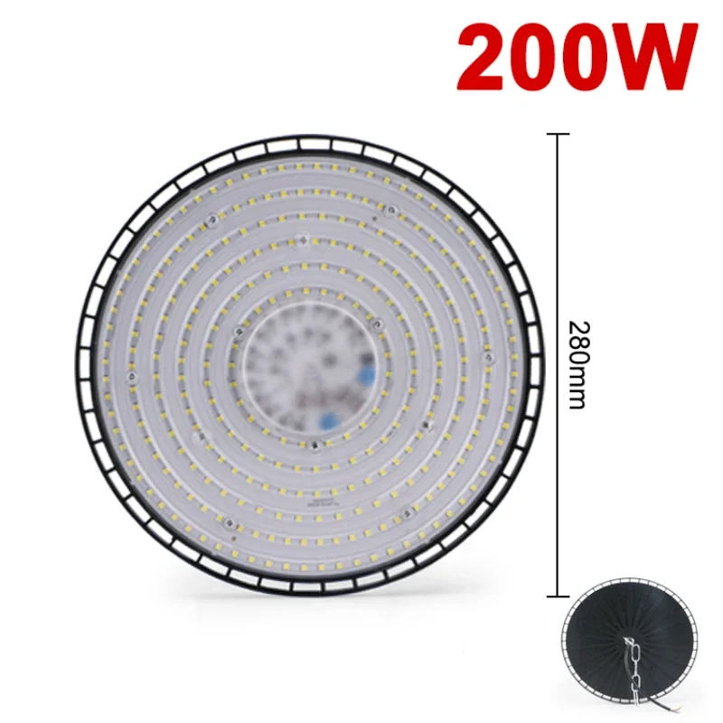 Luci per Garage con illuminazione industriale a LED Super luminose 100W 150W 200W High Bay Light IP65 impermeabile per la fabbrica di magazzini in