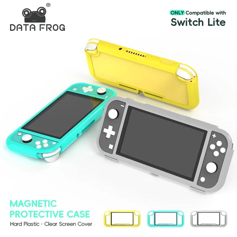 DATA FROG Snap On Magnetic Hard Plastic Protective Cover Clear Acrylic Screen Shield For Switch Lite Console