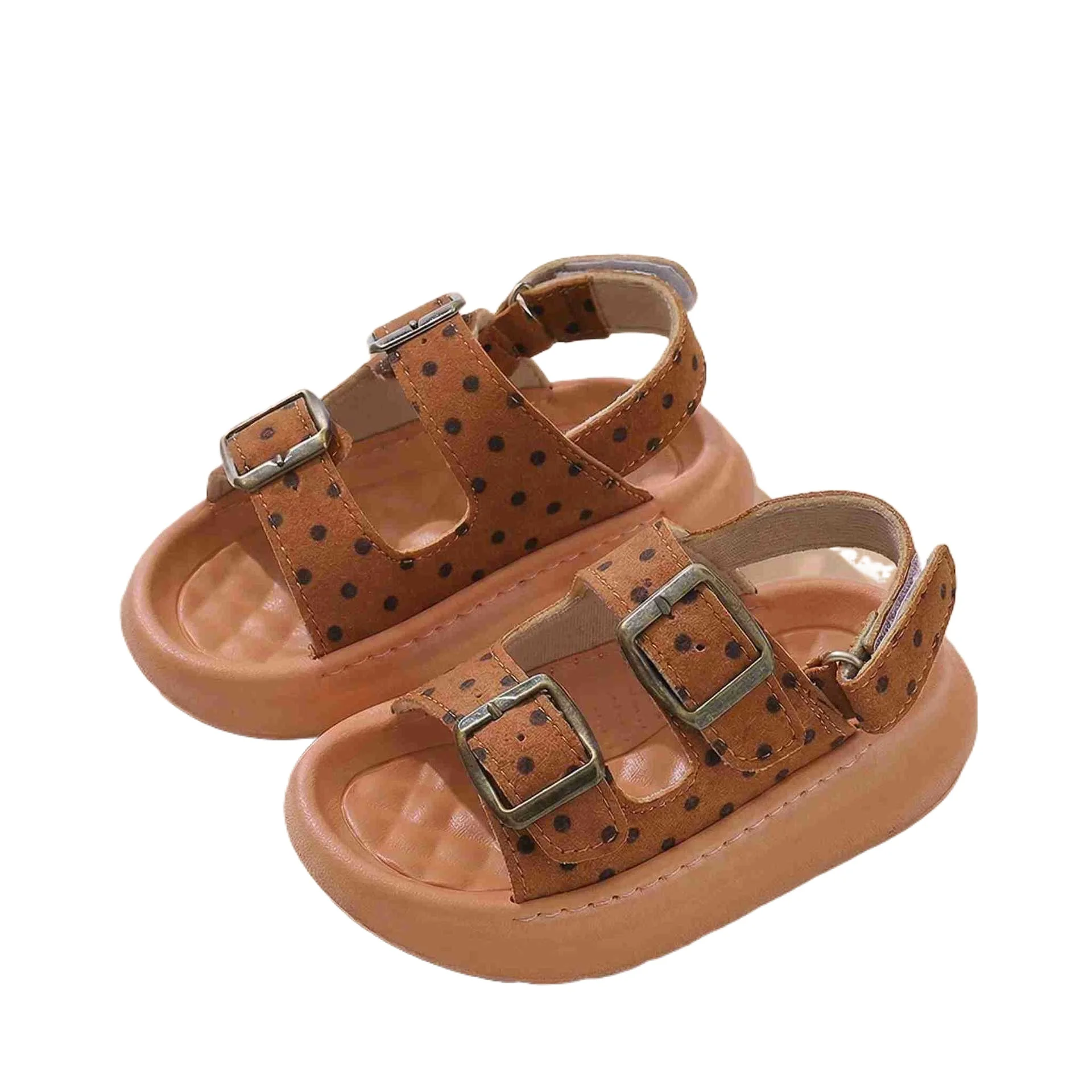

2026 New Summer Kids Sandals for Boys Girls Hollow Out Open Toe Polka Dot Beach Shoes for Toddlers