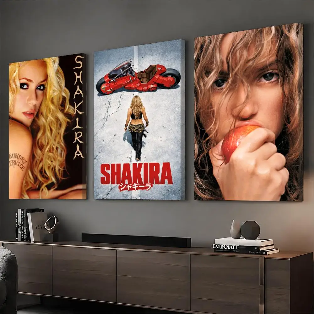 Singer Music Album S-Shakira Framed Wall Painting Ready to Hang Canvas Wall Art Poster for Bedroom Living Room Home Decor Gift