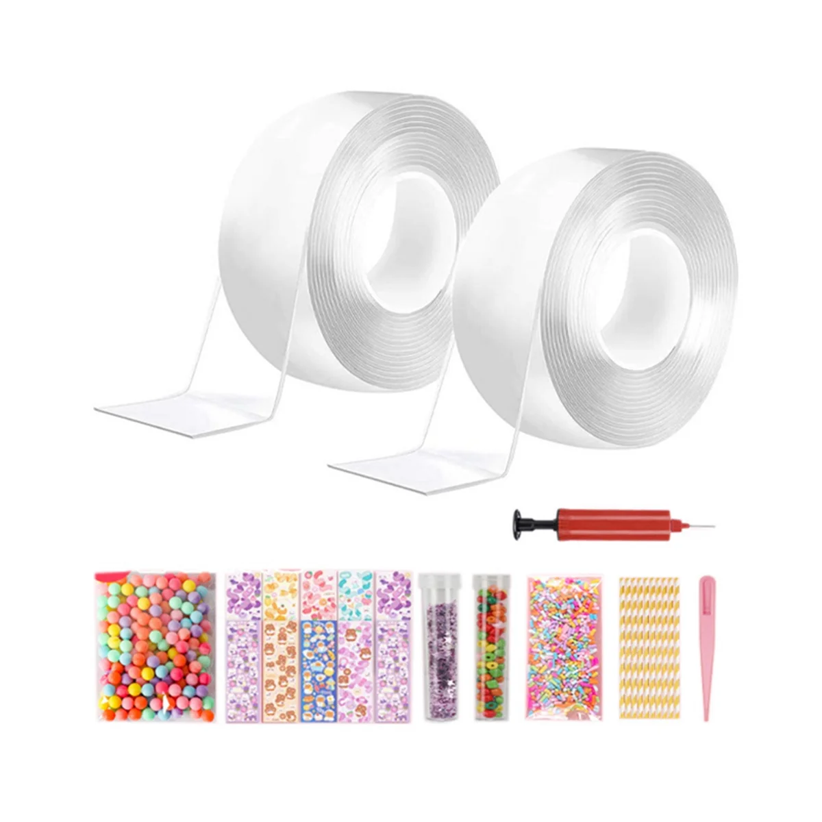 

Nano Tape Kneading Blowing Bubble Full Set Nano Tape Double-Sided Tape Paste Blowing Bubble Toy Sticker Tape