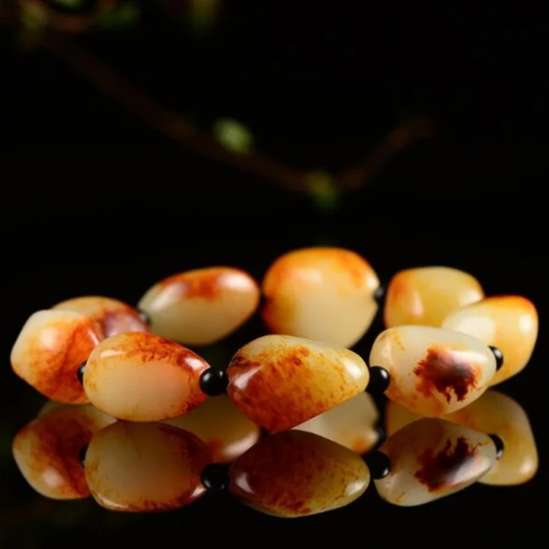 سوار اليشم الأبيض الطبيعي الجديد، سوار مادة البذور الذكور والإناث #3