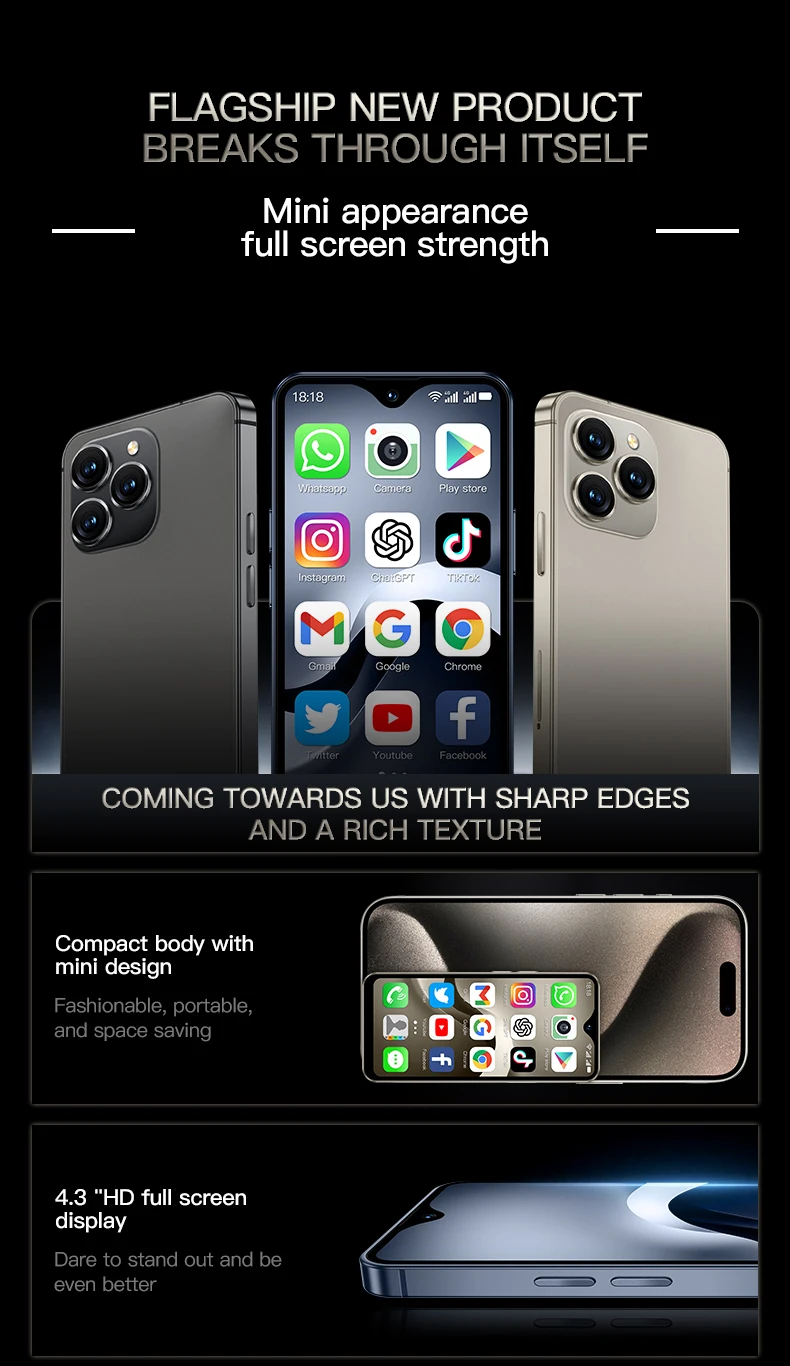 ONEMYTH F9 Max LTE 4G Mini Smartphone Metal Body Octa Core HD Camera WIFI Android Mobile Cell Phone 2750mAh Battery