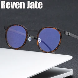 Reven Jate 9704 Optical Pure Titanium Round  Frame Prescription Eyeglasses Rx Men or Women Glasses for Male Female Eyewear