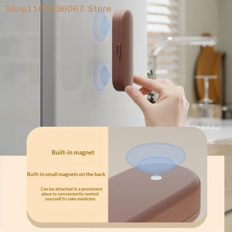 【HLS】【HB】Ultra Mini Portable Medicine Box Magnetic Suction Dispensing Box Portable Special Small Medicine Box Sealed And Light