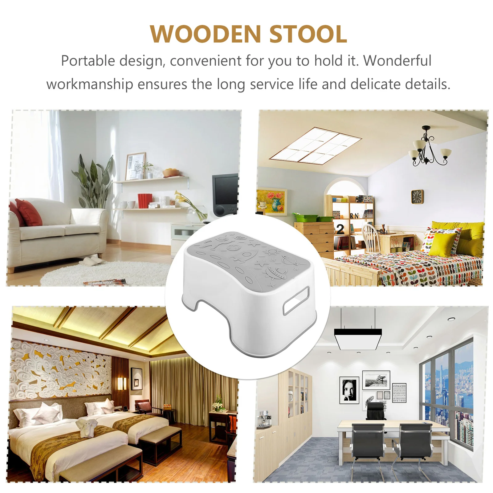 

Step Stool Bathroom Stools Toilet for Adults PP Material Stable Strong Compact Size Space Saving Fits Every Toilet