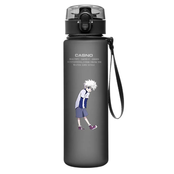 HUNTER X HUNTER  Water Bottle Large Capacity 560ml Outdoor Camping Portable Plastic Fitness Sports Leakproof Water Cup Gift