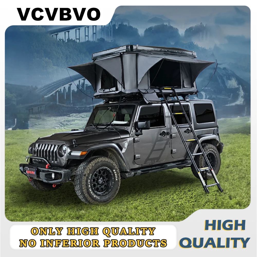 

Camping ABS 2-4 Person Outdoor Camping Roof Tent Roof Tent Triangular Hard Shell Roof Tent Family Travel Camping Outdoor Bedroom