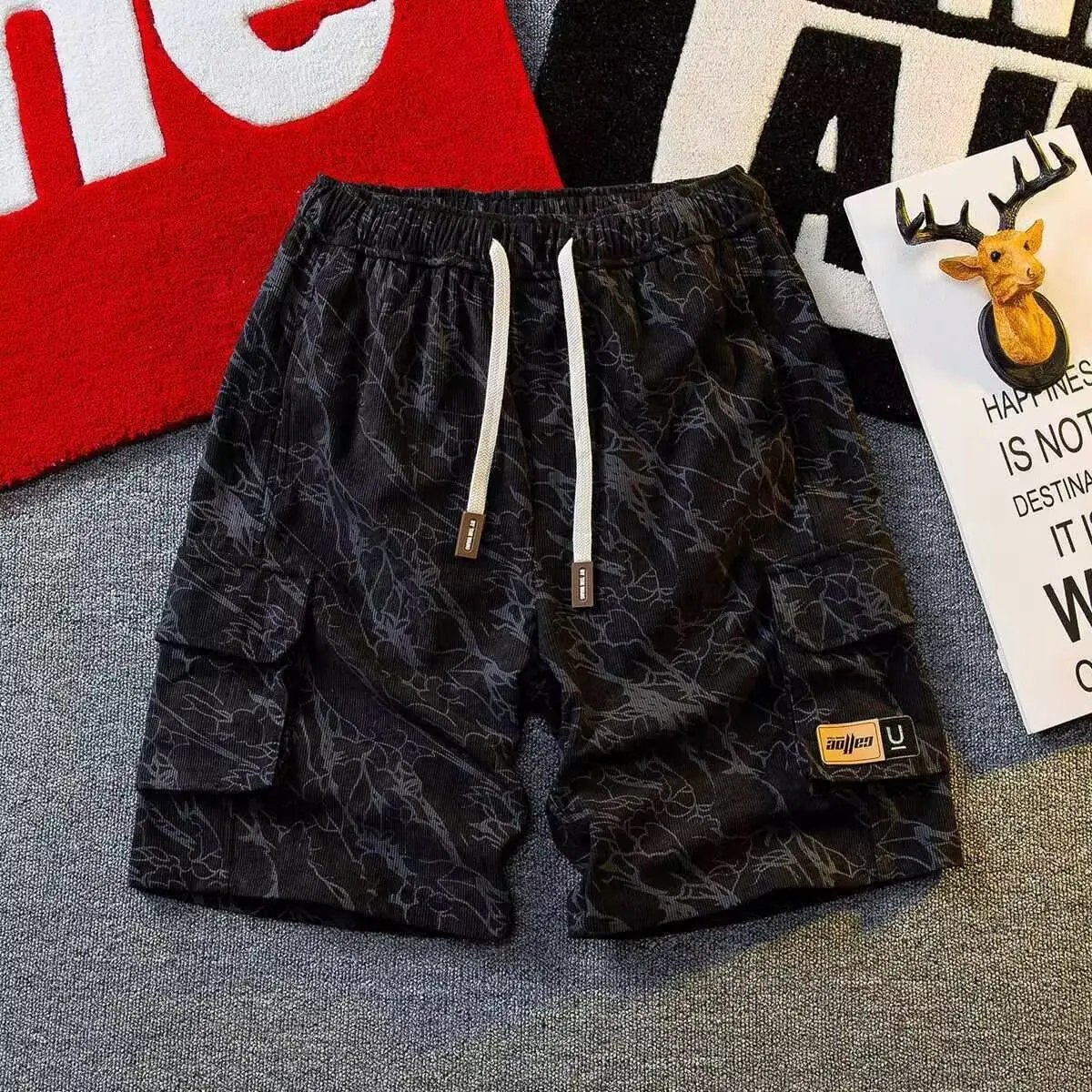 

Мужские повседневные шорты, новый летний стиль, свободные прямые брюки пять четвертей, шорты с карманами, военные зеленые камуфляжные рабочие брюки