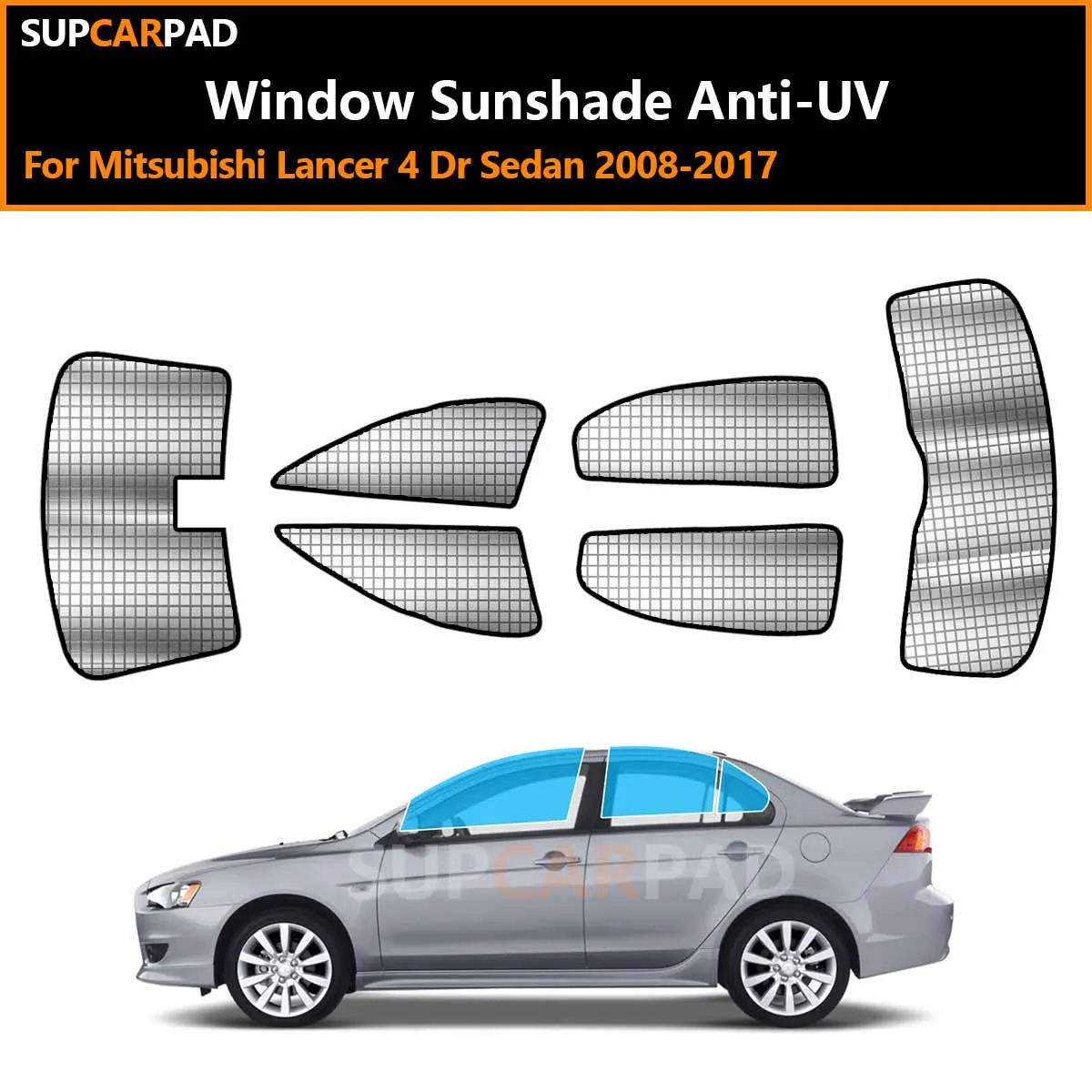 

Для Mitsubishi Lancer 4-дверный седан 2008-2017: Индивидуальные солнцезащитные шторки на окна автомобиля, анти-УФ, визоры на окна, аксессуары