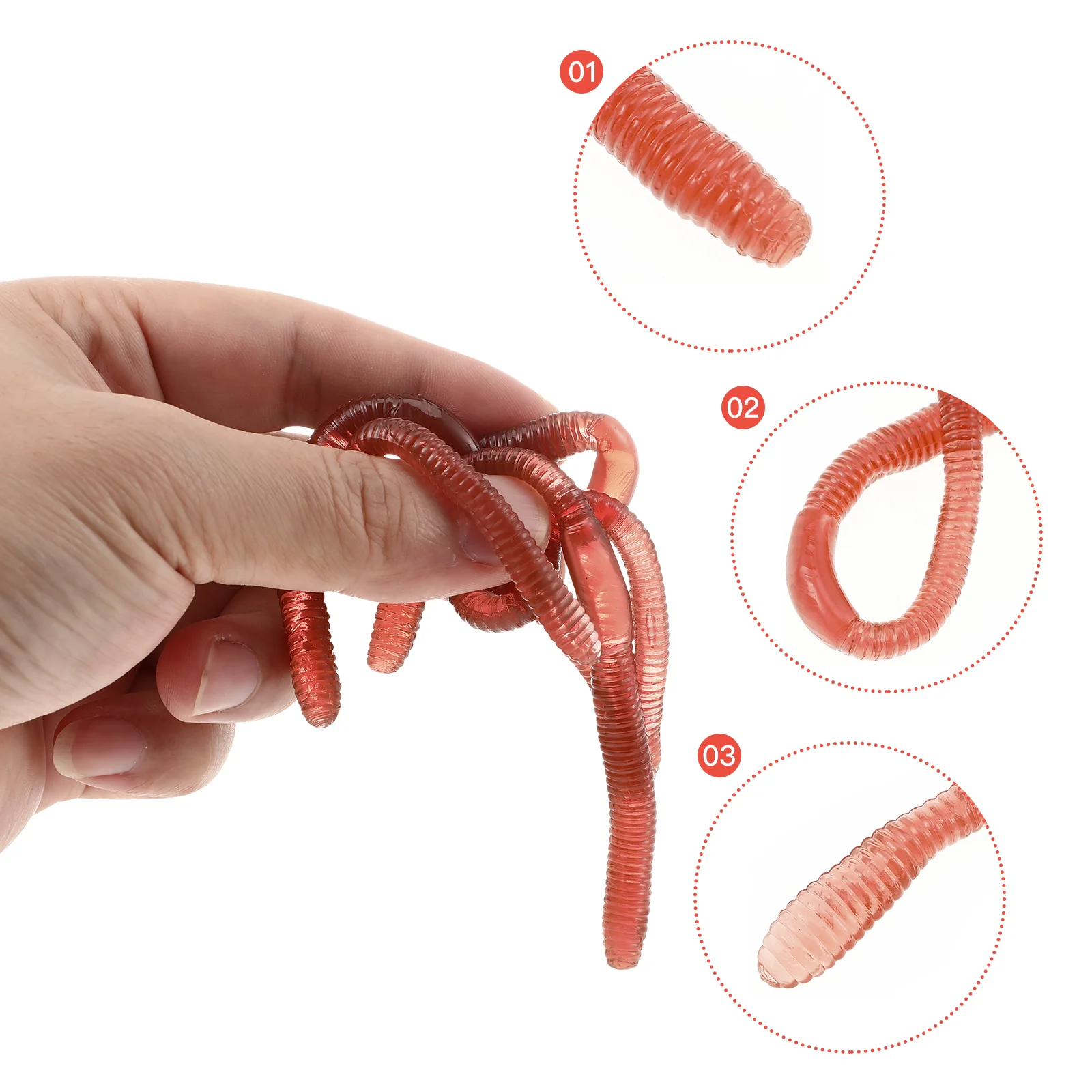 10 Pcs Toys Artificial Earthworm Fake Worms Model Earthworms Faux Halloween Baits Prank Coffee Simulation