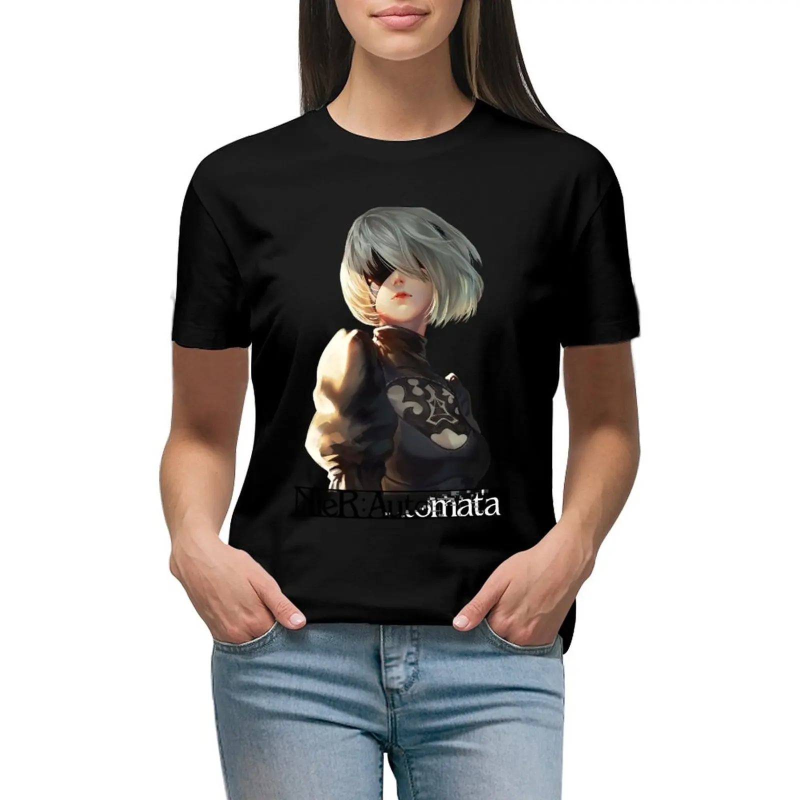 

2B NieR: Automata T-shirt shirts graphic tees vintage clothes funny T-shirt Women