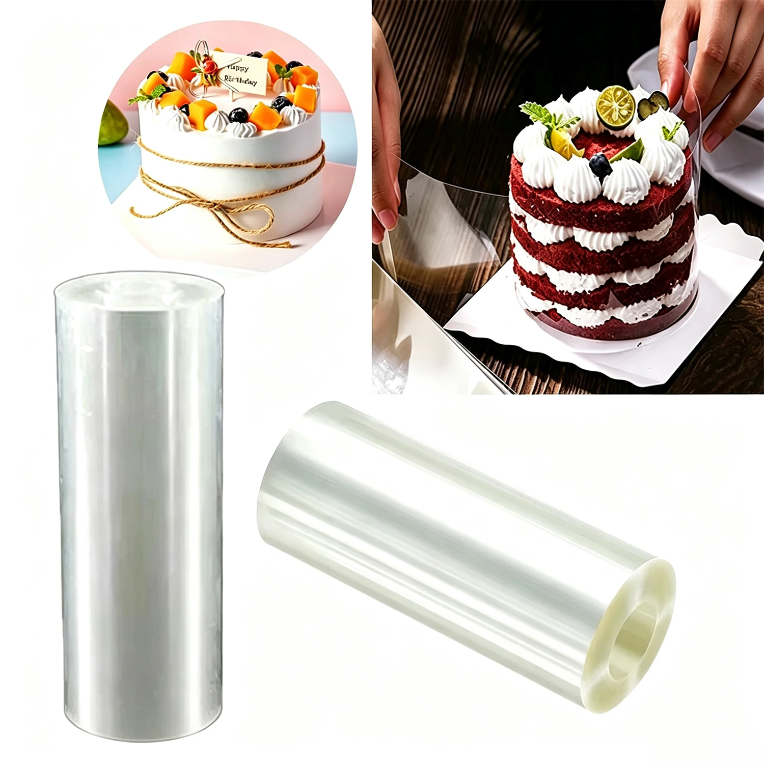 10 Meter Cake Collar Roll 10cm Height Transparent Mousse Wrap DIY Chocolate Cake Surround Film Liner Home Kitchen Baking Supplie