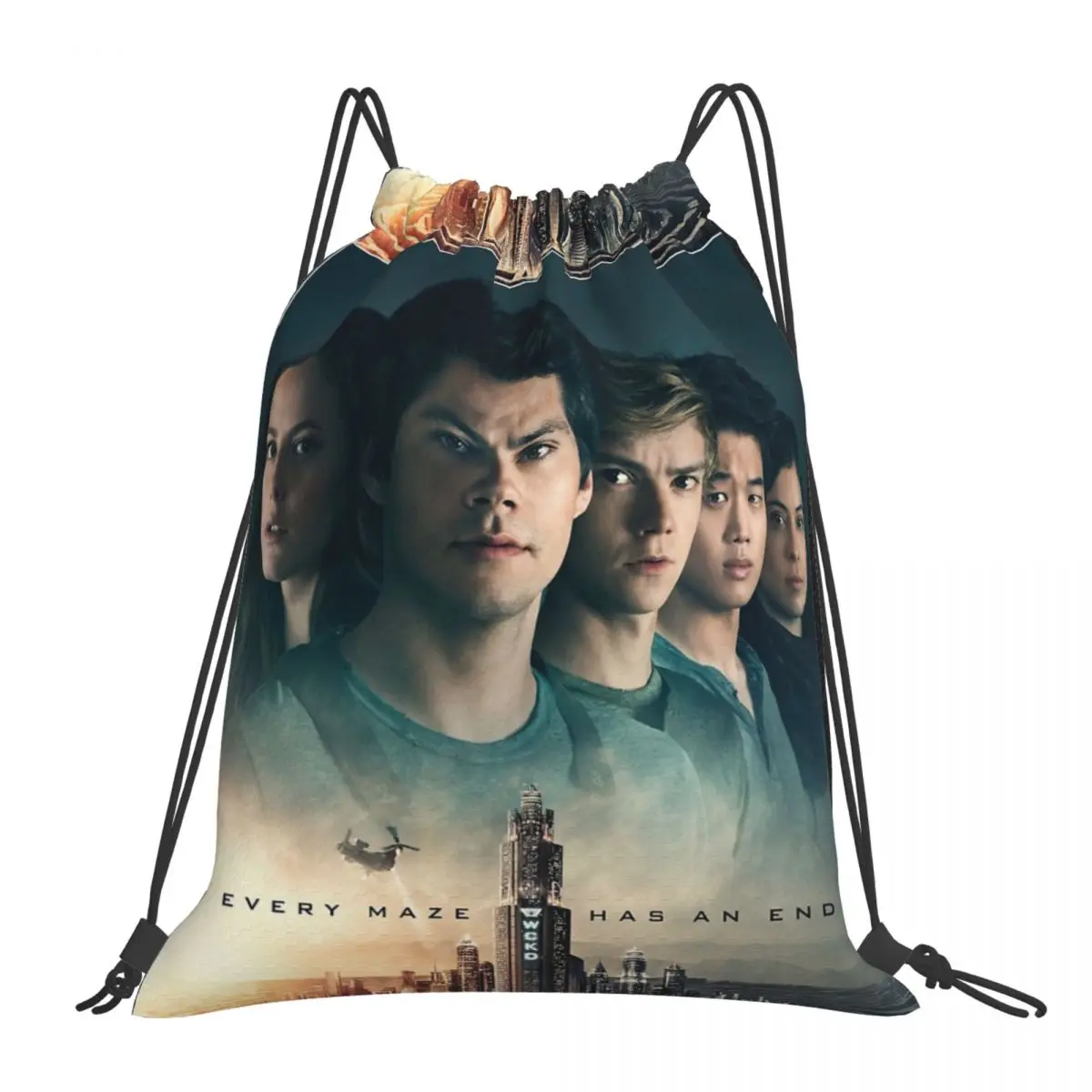 Maze Runner The Death Cure Backpacks Portable Drawstring Bags Drawstring Bundle Pocket Shoes Bag Book Bags For Travel School