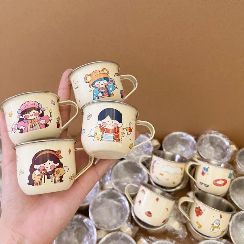 316 stainless steel children, water cup kindergarten milk cup, household drinking cup, anti-drop baby one-bite learning cup