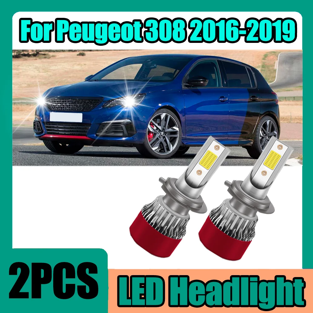 

2 шт. светодиодные лампы Turbo Light Canbus без ошибок, 30000 лм, 150 Вт, высокая мощность, 6000K, супербелый свет, 12В, для Peugeot 308 2016-2019 гг.