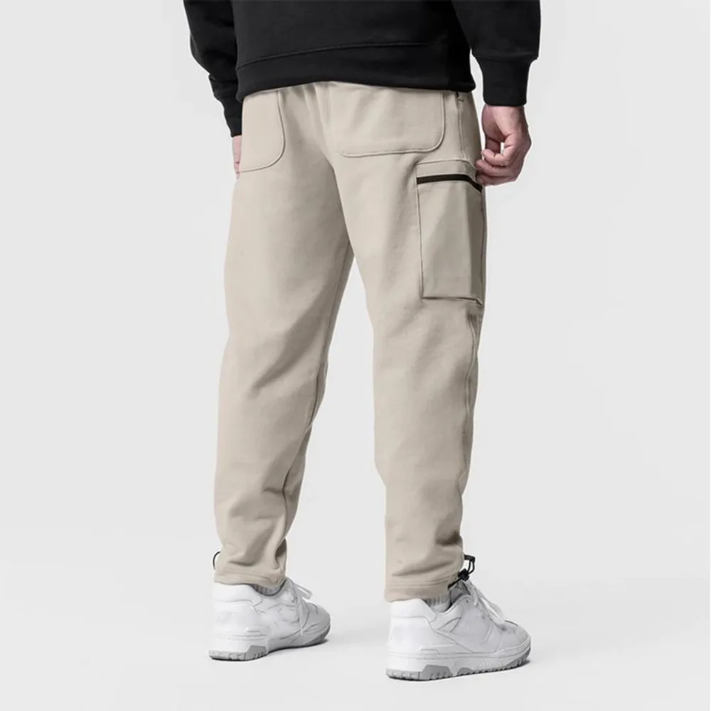 Extra Thickened Sweatpants Gym Invisible Open Crotch Outdoor Sex Casual Pants Men Loose Trousers Multi Pocket Training Trousers