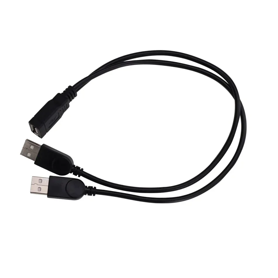 100 Uds USB 2,0 A hembra a 2 USB macho adaptador Cable de datos HUB carga Cable de alimentación divisor Cable de extensión
