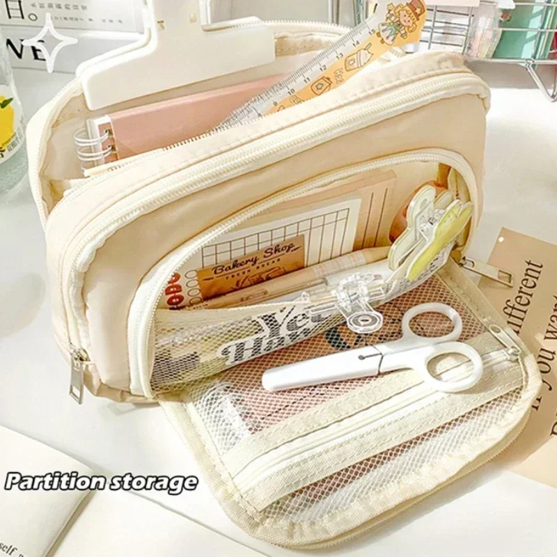 

Ins Style Pencil Bag Girls Pen Case Zipper Pencil Pouch Large Capacity Pencil Bag Stationery Holder Box Student School Supplies