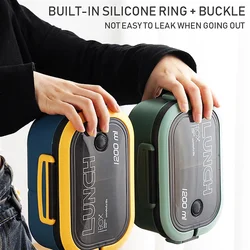 1pc Bento Box Lunch Box Double Layered Lunch Box With Spoon & Fork High Capacity Food Containers Leakproof Eco-Friendly BPA