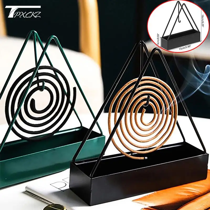 

Wrought Iron Mosquito Coil Holder Triangular Shape Mosquito Repellent Incense Rack Anti-scald Mosquito Coil Holder