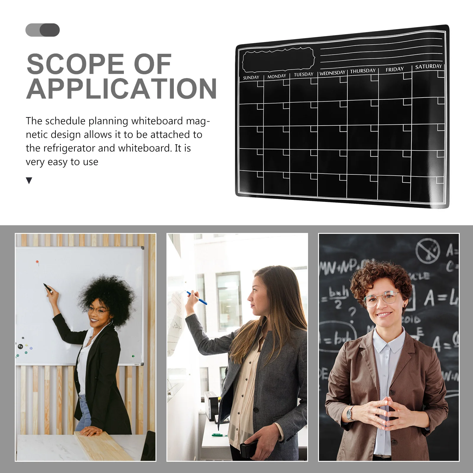 سبورة بيضاء مغناطيسية للثلاجة، مخطط جدول قابل للمسح، لوحة رسم خربش للكتابة السلسة لطلاب المكاتب والمعلمين