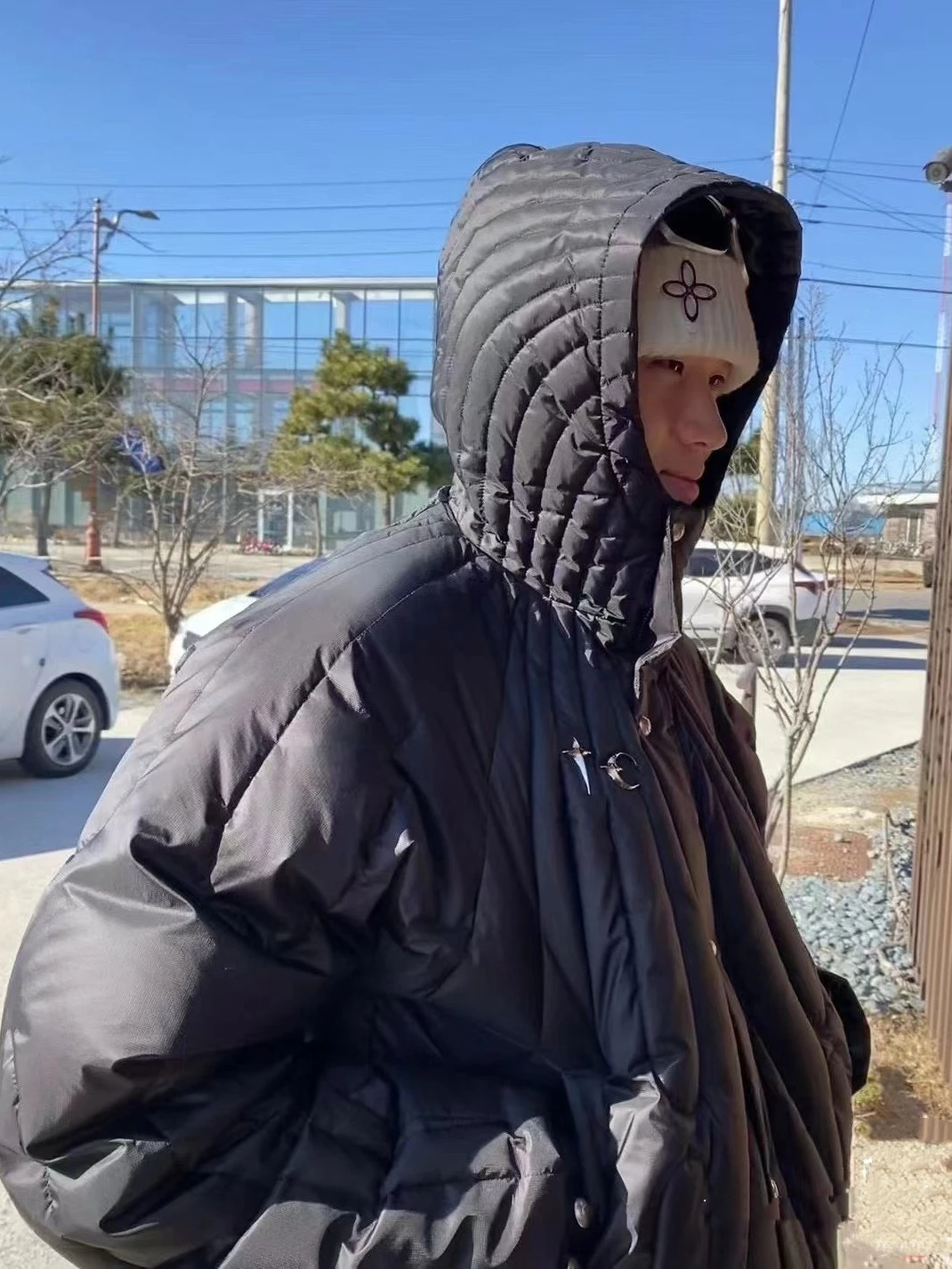 Thug Club 23SS Bla Nylon Windproof Waterproof Goose down Hooded Jaet 360g Filled Warm Autumn Winter Men's Puffer Coat