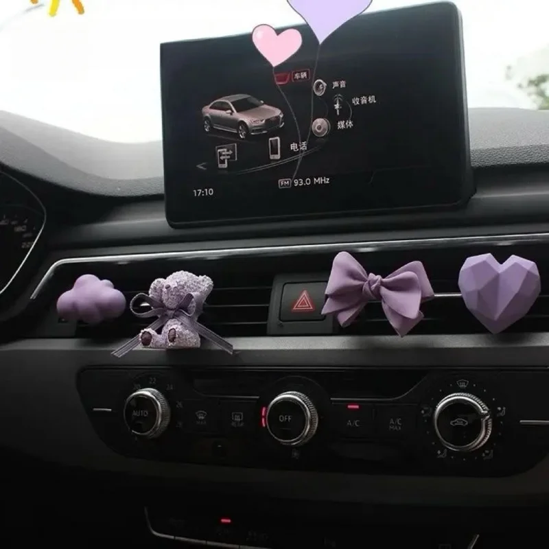 

Purple Bow Bear Car Freshener Cute Bowknot Bear Car Outlet Aromatherapy Diffuser Stone Elegant Auto Interior Perfume