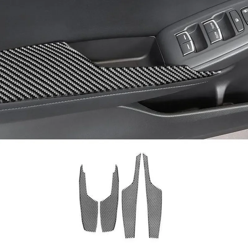4pcs Carbon Fiber Door Armrest Stickers for 2018-2022 Honda Accord Interior Protection Anti Scratch Decorative Trim