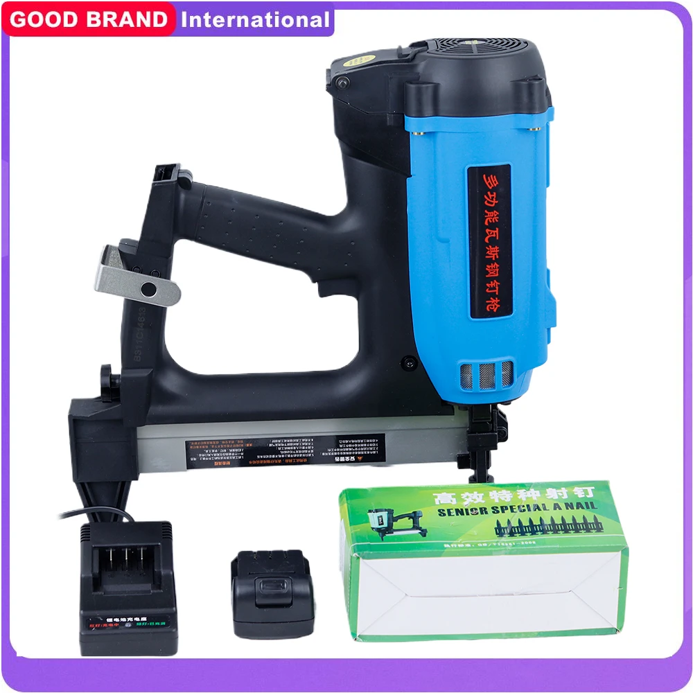 WSQ-01 Pneumatic Nail Gun Lithium Battery Gas Nail Gun Steel Air Stapler Pneumatic Tools For Frame And Trunking 220V