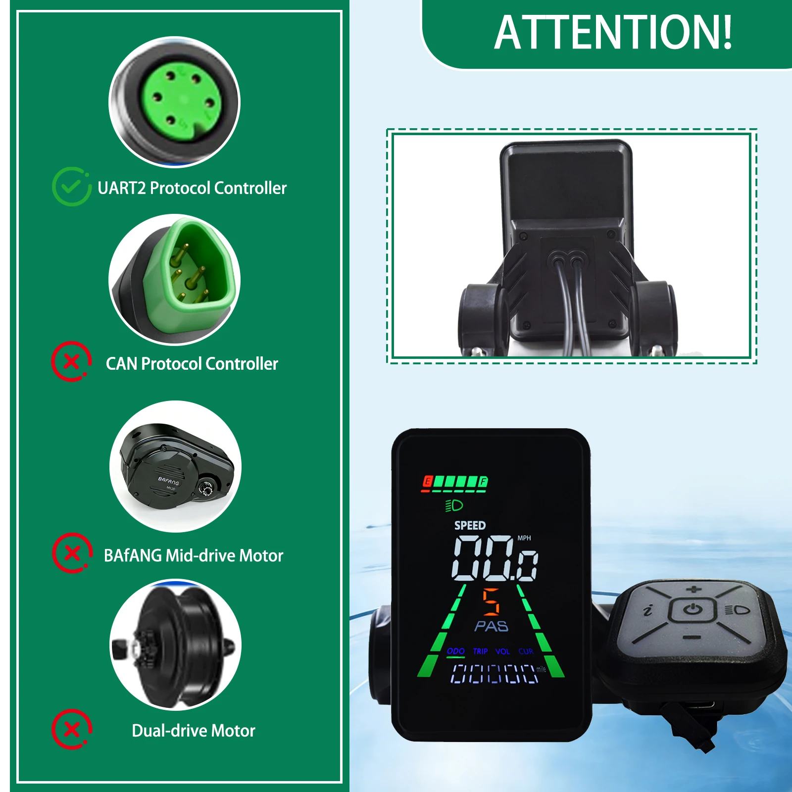

L5 LCD MTB Electric Display Wired Meter Riding Dashboard Electric Bike Meter Display Panel for Electric Scooter
