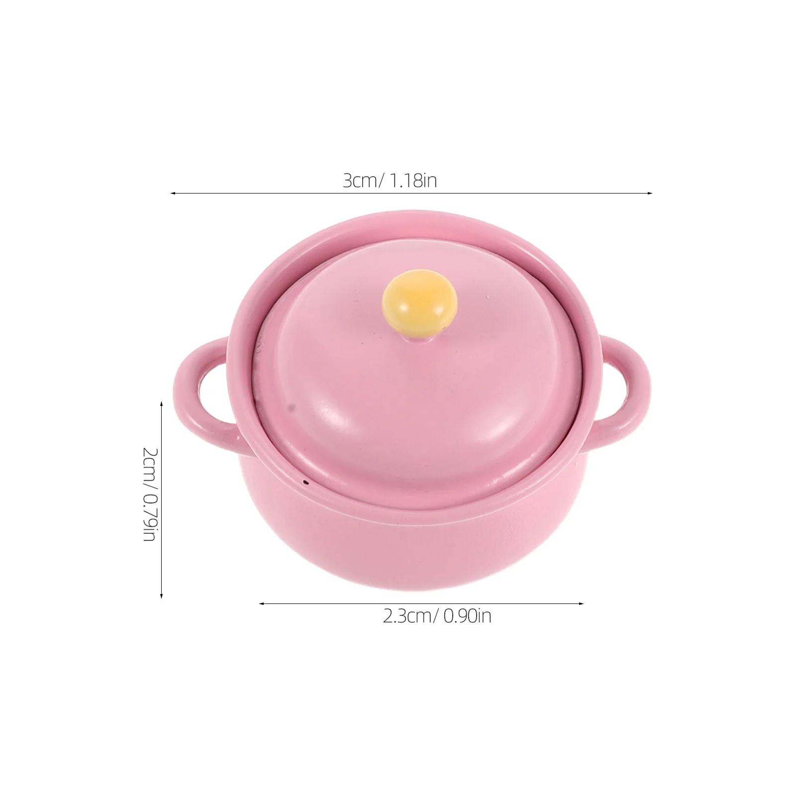 3Pcs Miniature Stew Pot Set Double Handle Casserole Dish for Dollhouse Kitchen Decor Micro Landscape Cooking Utensil Collection