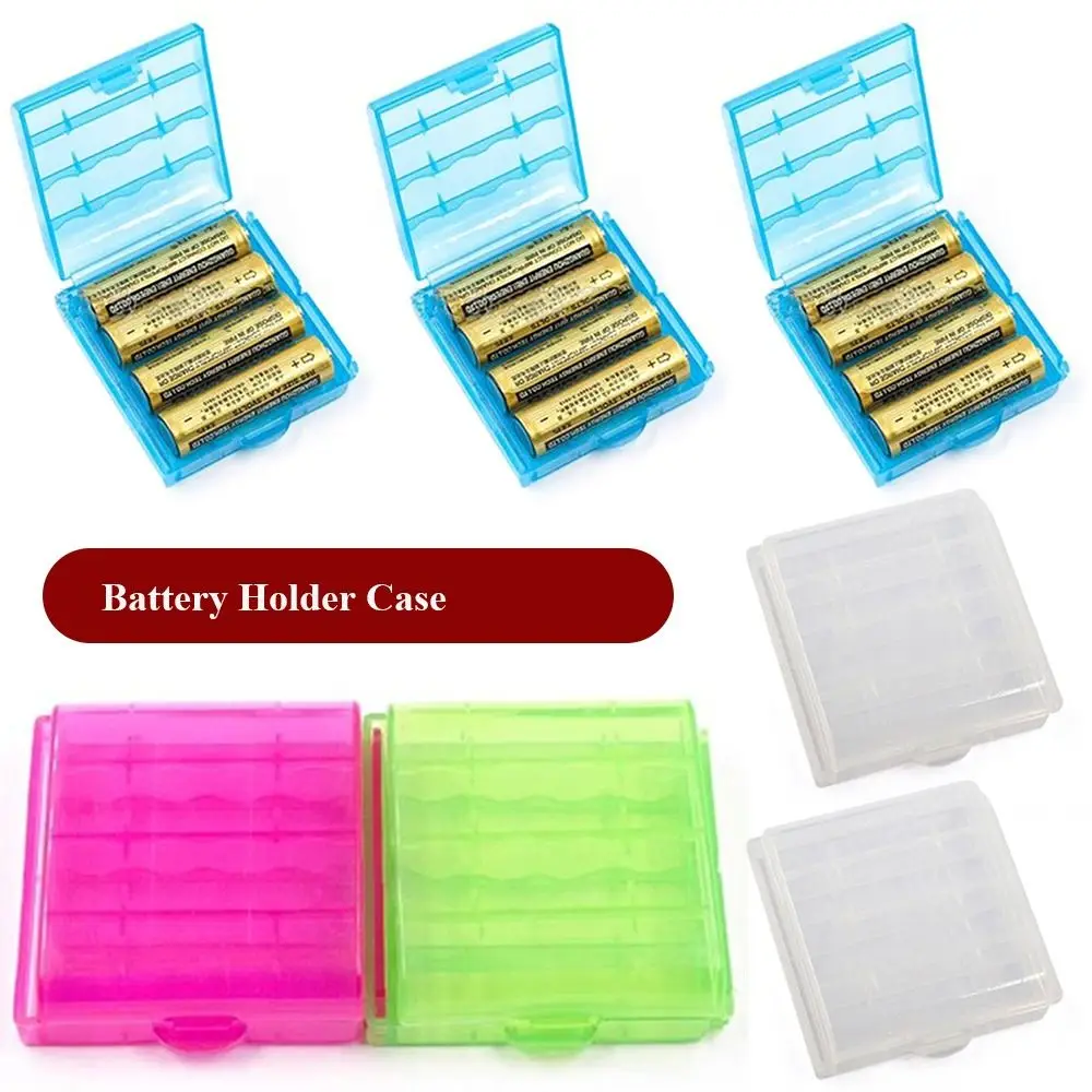 New 1/5pcs Coloful Battery Holder Case 4 AA AAA Hard Plastic Storage Box Cover for 14500 10440 Battery