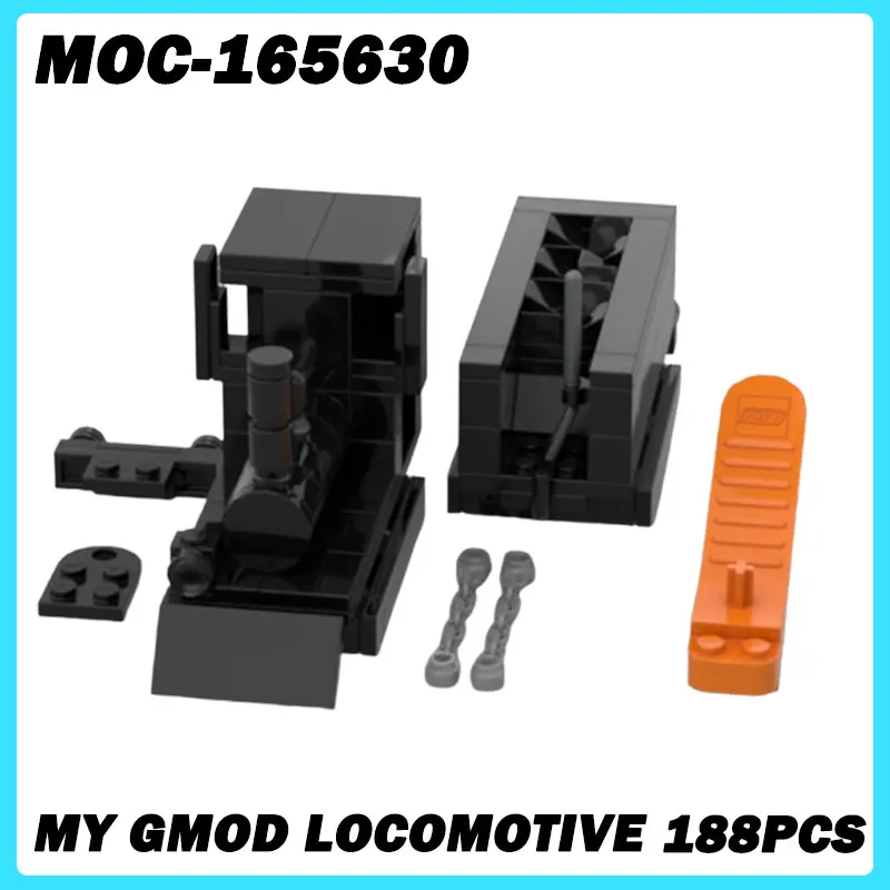 MOC-165630 Mini Train Series Building Blocks My Gmod locomotive Model Assemble Small Particles Brick Education Toy Gift 188PCS