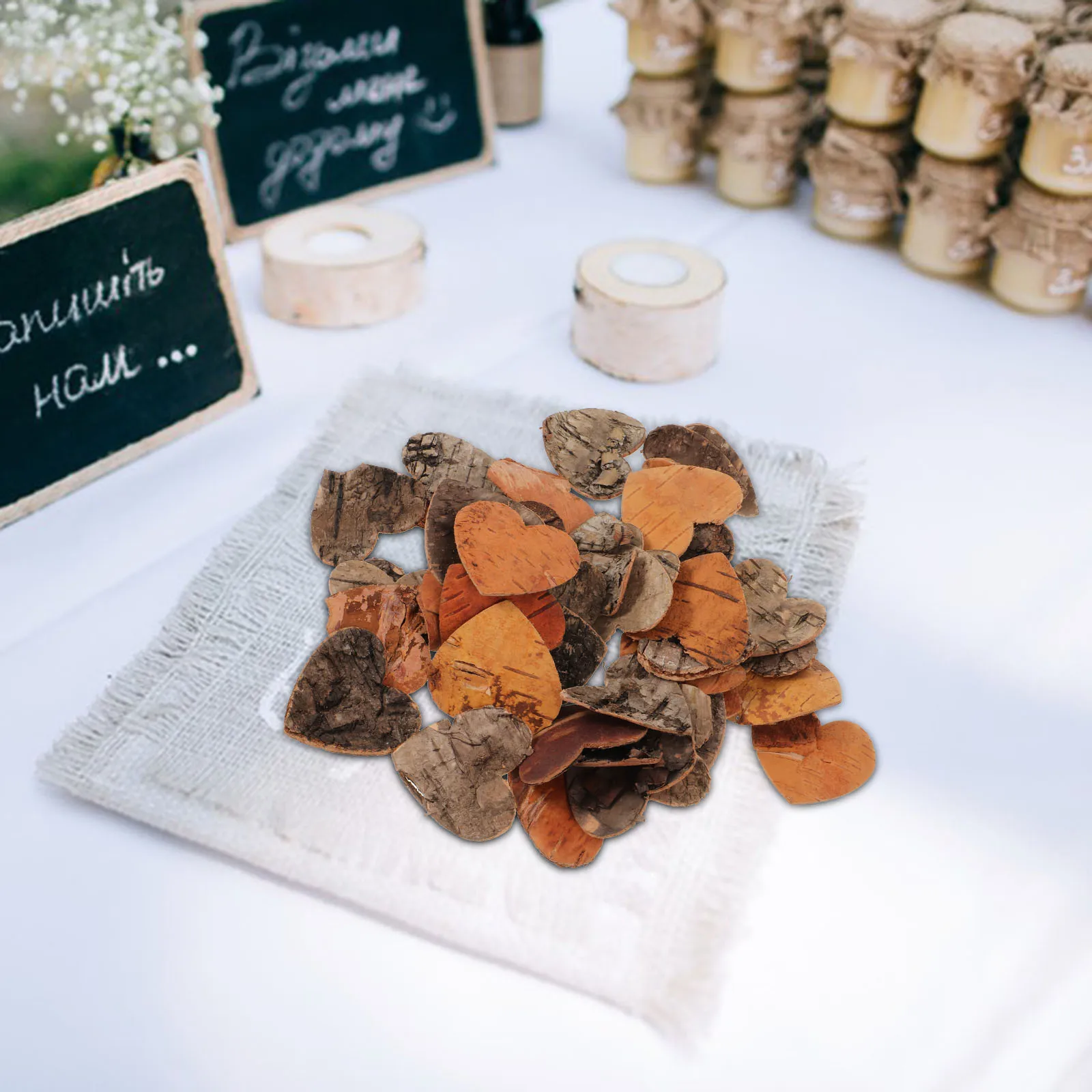 

80pcs Heart Shaped Wood Slices Natural Log Discs For Diy Crafts Wedding Decorations Wood Burning Projects Craft Supplies