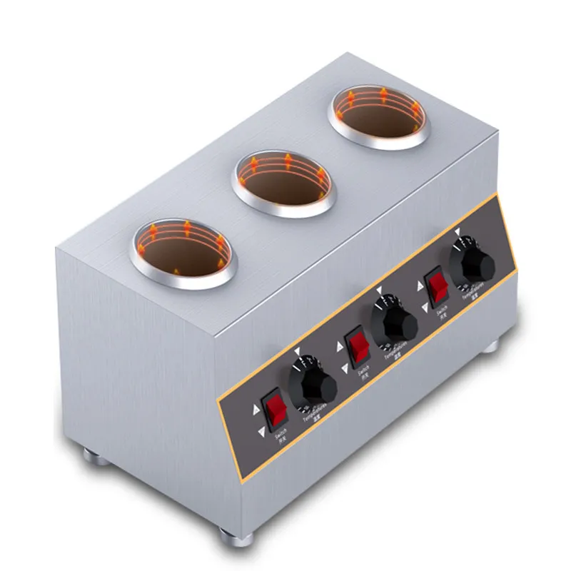 3 Bottles Electric Sauce Chocolate Warmer Machine Heating Cheese Fruit Jam Warming Machine Dispenser Melter
