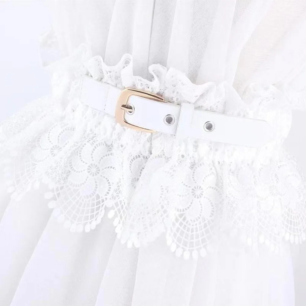 Elegant Solid Color Lace Cummerbunds Adjustable Pin Buckle Slimming Corset Belt Waist Seal Waist Corset Wide Waistband Dress