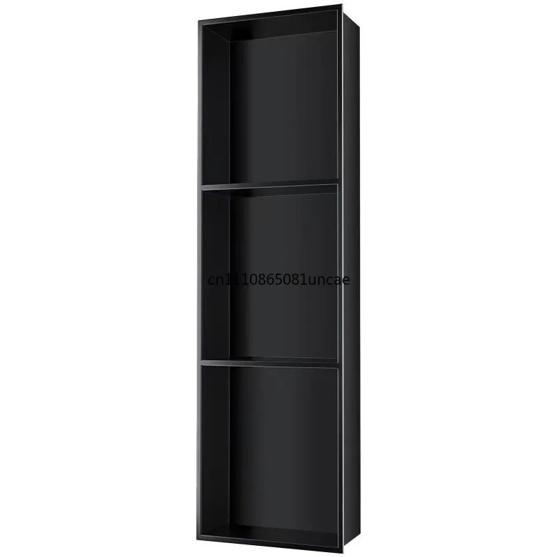 Stainless steel niche bathroom embedded Internet celebrity toilet rack TV seamless welding anti-fingerprint nano
