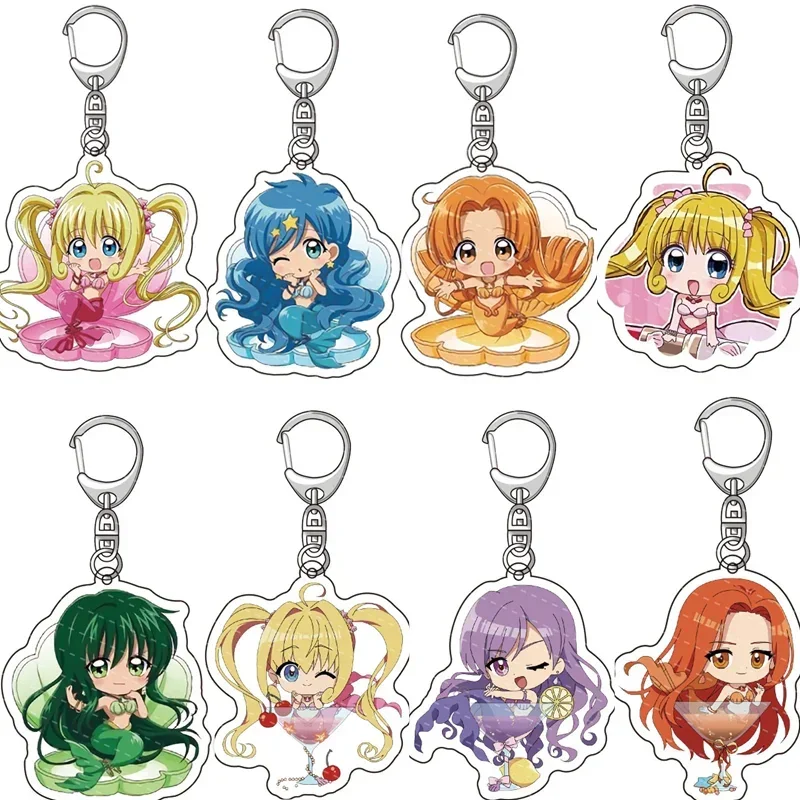 Mermaid charm Pichi Pichi Pitch keychain anime cosplay nano lamami ruchia tire Hanon hobos bag pendant acrylic keyring fan kid g