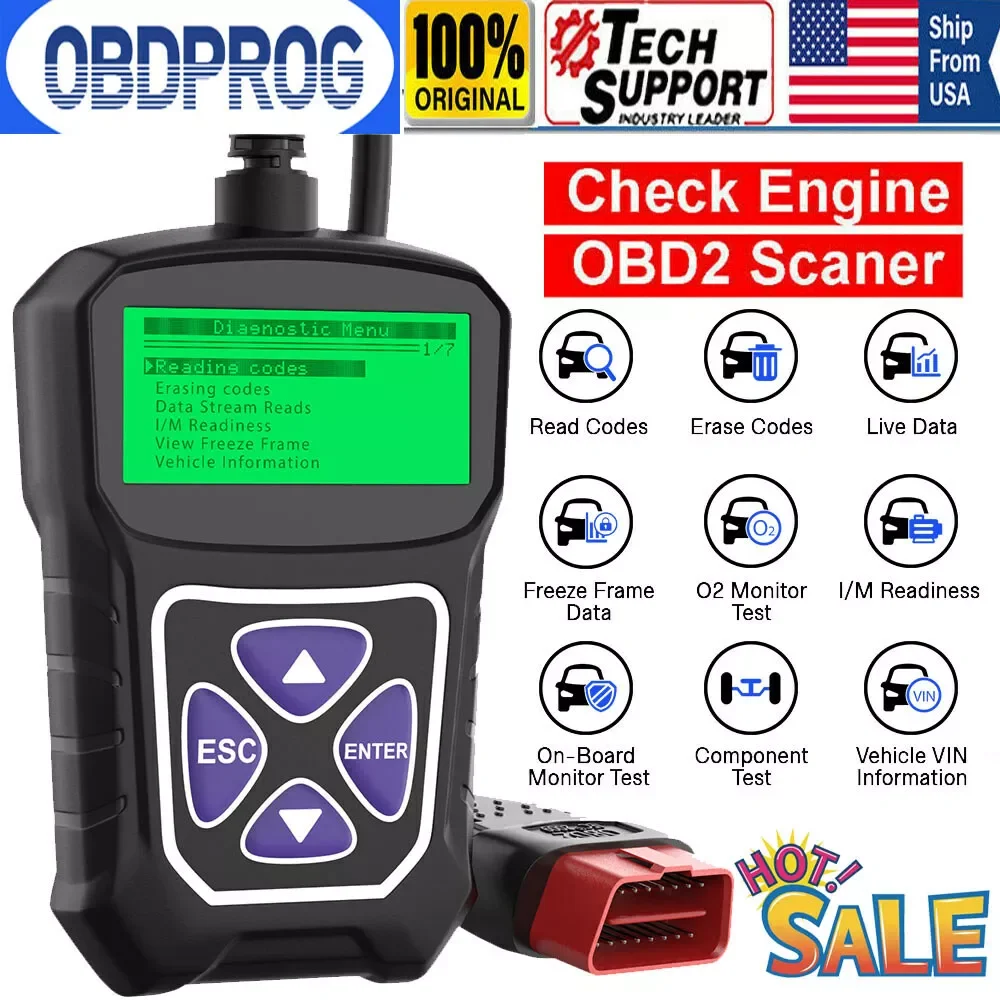 

NEW OBDPROG MT100 OBD2 Automotive Scanner Professional Code Reader Scanner Tool Auto Car Diagnostic Tool EOBD Engine Check