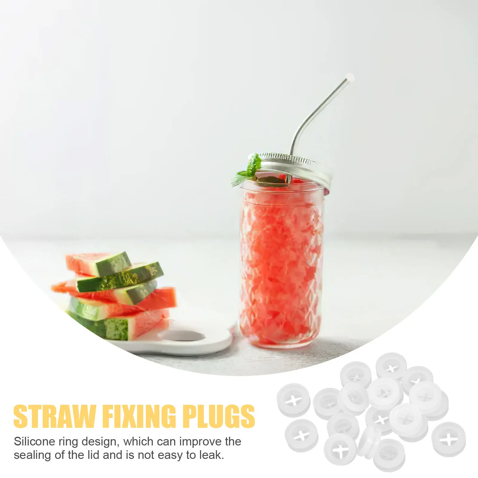 20pcs Silicone Straw Plugs for Jars – Dustproof, Leak-Resistant, Reusable Kitchen & Bar Seal Enhancer