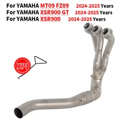 Slip On For YAMAHA MT09 MT 09 FZ09 FZ 09 XSR900 XSR 900 GT 2024 2025 Motorcycle Exhaust System Muffler Stainless Front Link Pipe