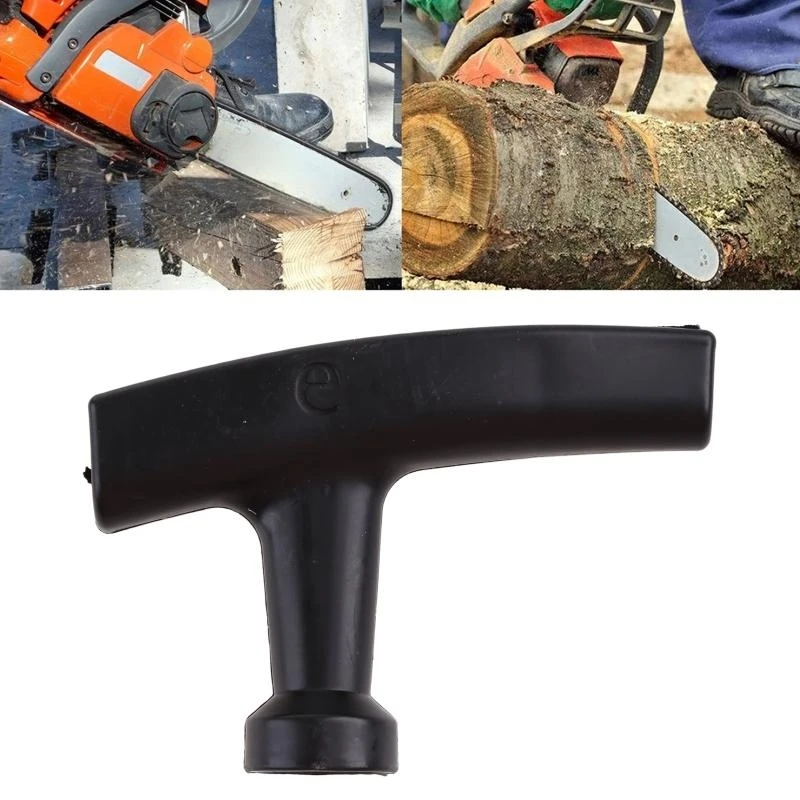  Chainsaw Starter Handle Grip Garden Tool Handlebar Lawnmower Part Replacement Black Recoil Starter Handle Wear-resistant