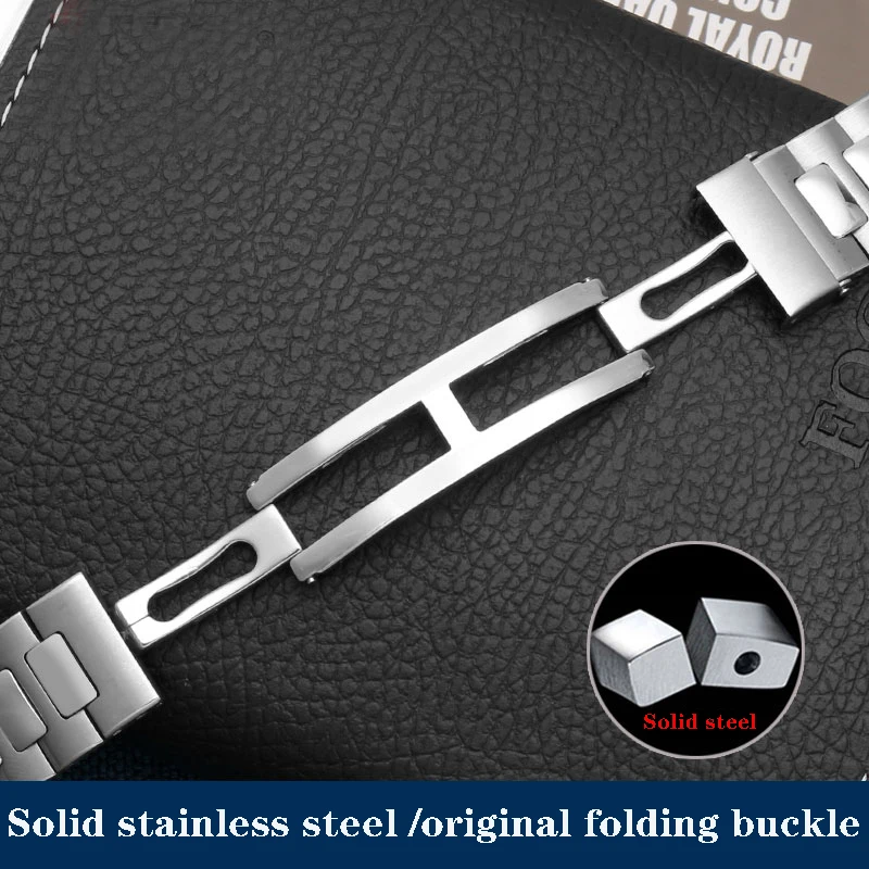 Solid Stainless Steel Watch Strap Bracelet Metal Watchband with Folding Clasp For Patek Philippe Nautilus 5711 /1A010 25mm*13mm